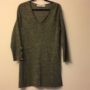 Sweater olive green with gold specks